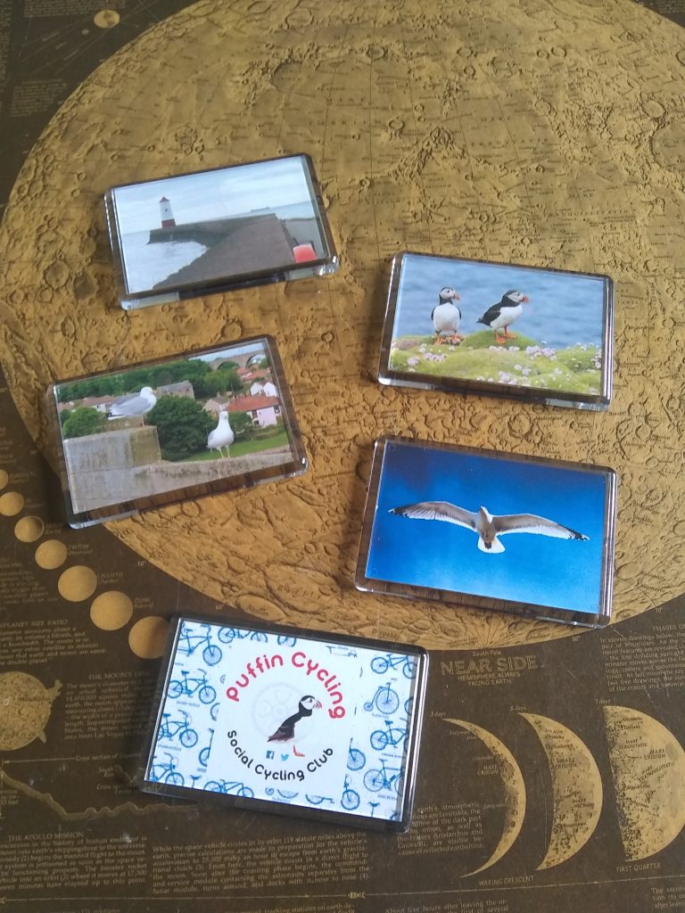 picture of some key rings and fridge magnets that I make.